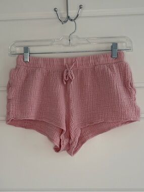 Lake Lounge Pajama Shorts Crinkle Gauze Pink Soft Comfy Loungewear Pull On Sz S